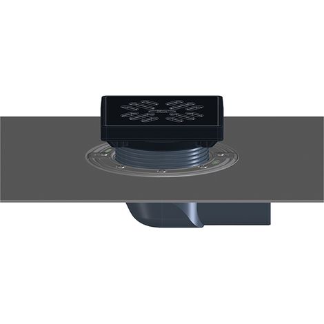 Horizontaler Ablauf DN75 mit Bitumenummantelung, frostsicheres Dachgesims, Gusseisen