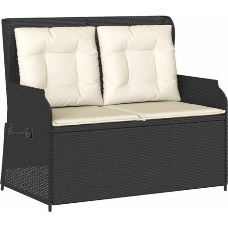 Maison Exclusive - Gartenbank Schwarz Poly-Rattan