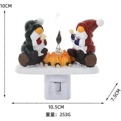 Veilleuse de Noël mignonne Père Noël Écureuil Lampe de chevet en résine décorative (1/3)