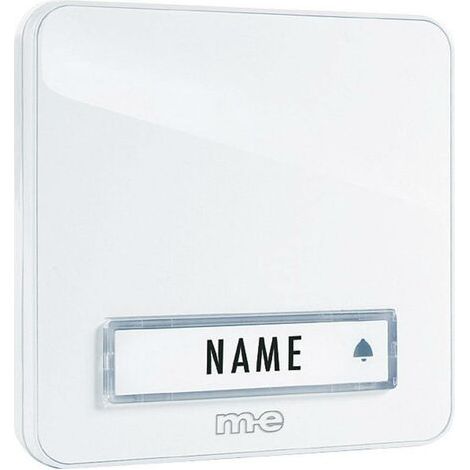 m-e modern-electronics KTA-1 W Klingelplatte mit Namensschild 1fach Weiß 12 V/1 A