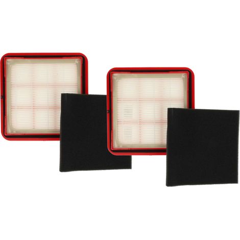vhbw 2x foam filter, 2x motor filter compatible with Defy VC 32801 R Bagless VC Red H12 Vacuum Cleaner
