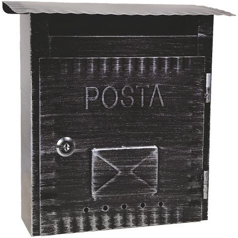CASSETTA POSTALE 'IBISCO' cm 26x9,7x h 29 - argento antico