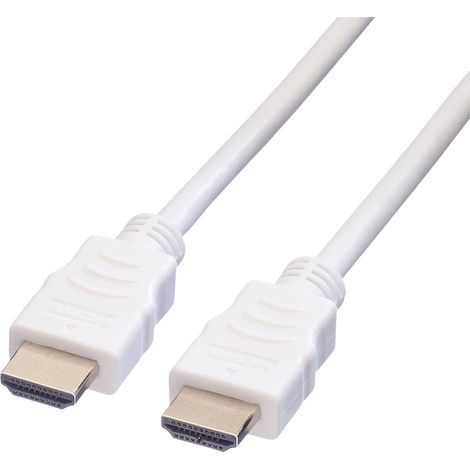 Câble de raccordement Value HDMI Fiche mâle HDMI-A 7.50 m blanc 11.99.5706 blindé Câble HDMI (1/4)