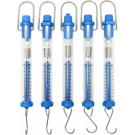 Set of 5 spring scales, transparent spring scale, hanging tube spring scale, 1N, 5N, 10N, 20N, 30N MUMU (1/4)