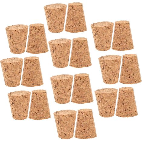 20 bouchons liège bois, coniques pour bouteilles et bocaux (1/5)