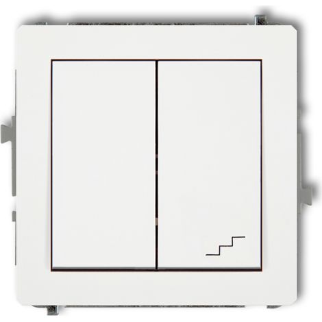 Deco Einpoliger Schaltermechanismus mit Treppenkantenprofil (separate Stromversorgung), mattweiß 25DWP-10.2
