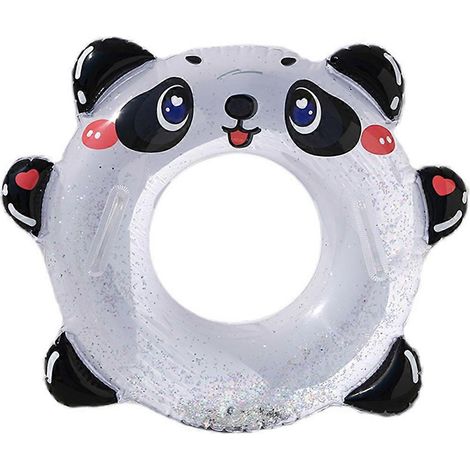 Bouée gonflable en forme de panda avec poignée et paillettes, pour enfants, pour apprendre et pratiquer la natation en piscine, modèle 2024.-AquaForge (1/2)