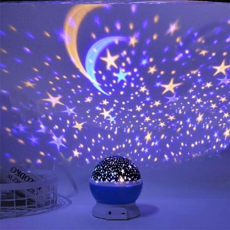 Lampada proiettore sferica rotante con effetto cielo stellato, luce notturna a LED per comodino (1/4)