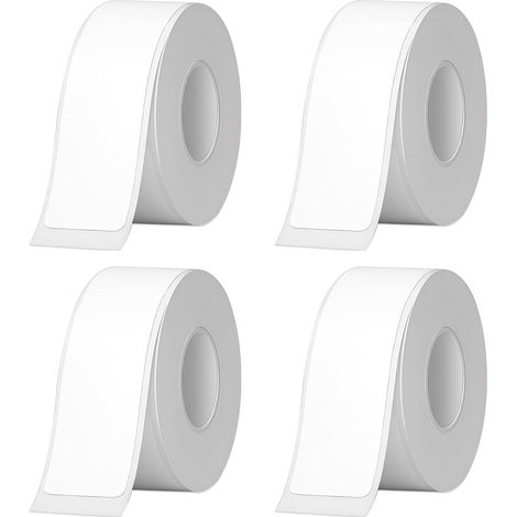 4 Rouleaux Ruban pour Étiqueteuse, d'Étiquettes Autocollantes Thermiques Thermique Etiquettes Autocollantes Personnalisées, 15 mm x 4 m/Rouleau, Étanches, pour École Maison Bureau Commerce (Blanc) (1/5)