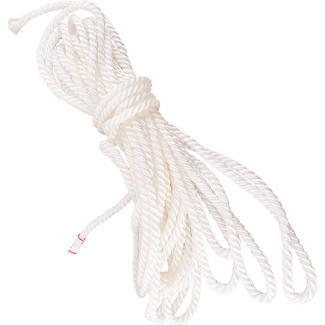 Corde en nylon neuve pour filet de pêche, corde pour serre, corde d'arrimage pour camions, corde à linge résistante au soleil - blanche 7 mm (1/5)