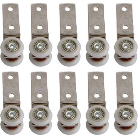 6,5 x 1,9 cm Coude de conduit en métal Roulement Bloc de poulie avec deux Plastique de roue pour porte coulissante fenêtre Cabinet NPTERBL