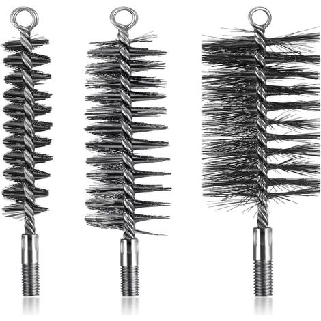 Filiyano-3 brosses de nettoyage de cheminée, brosse métallique pour chaudière, conduit rond (1/5)