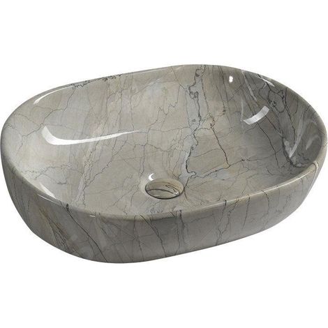 Sapho Dalma - Vasque à poser, 59x42 cm, sans trou pour robinet, grigio MM413 (1/5)