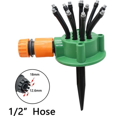 Arroseur rotatif automatique (H) avec support pour jardin et pelouse, arrosage rotatif à 360 degrés, buse d'irrigation pour plantes agricoles (1/5)