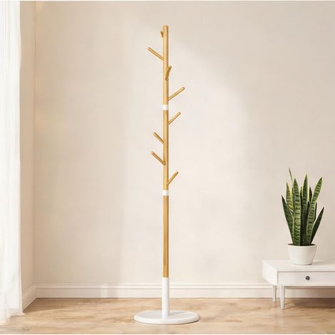 Armoire blanc en bambou 37,8 x 37,8 x 175,6 cm (1/5)