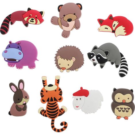 Aimants en Silicone Animaux Style Cartoon pour Maison et Bureau Fixation de Message et Photo Lot de 10 pour Réfrigérateur et Tableau Blanc (1/5)