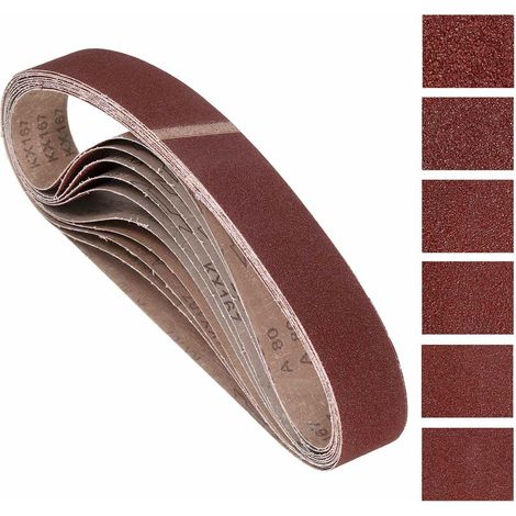12 Pcs Bandes Abrasives 25mm x 1067mm Papier De Verre Meulage Métal (1/5)