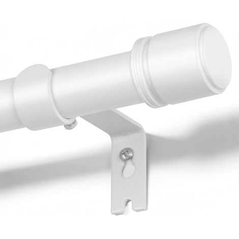 Tringle à Rideau Blanc - 1 Pièce - Métal Extensible - Réglable 80-148 cm - Pour Salon Chambre Cuisine - Diamètre 25 mm