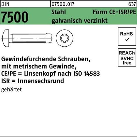 Vis autotaraudeuse DIN 7500 LIKO ISR CEM 4x35-T20 Sta galv.verz. 1000p.