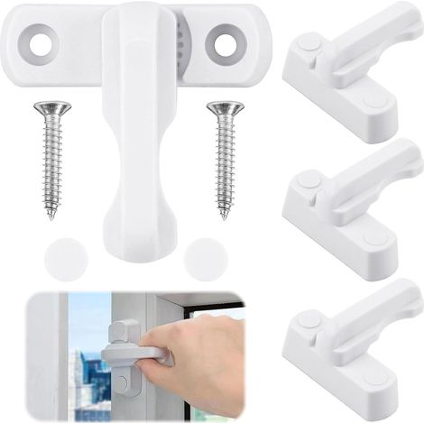 Serrure de Fenêtre Blanc Verrou de Porte Bloc Fenetre pour Sécurité Domestique Idéal pour Portes Securite Fenetre et Fenêtres (1/4)