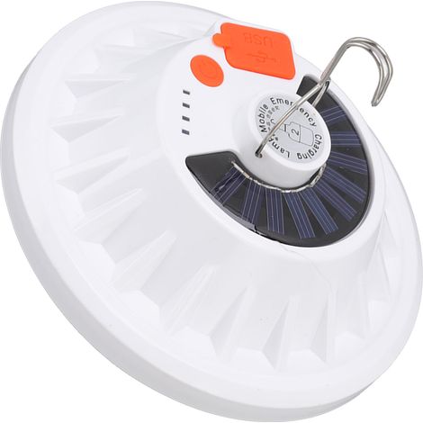 Lampe de camping solaire de secours IP65 étanche, 60 LED, rechargeable par USB, idéale pour le camping en plein air. (1/5)