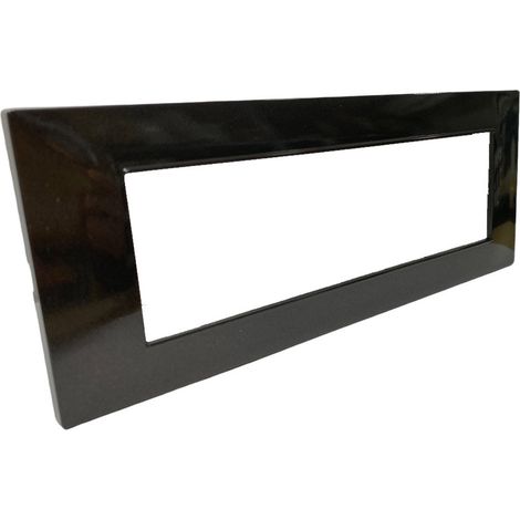 Placchetta per interruttore in metallo a 7 posti nero cassetta 507 compatibile con vimar plana supporto cover (1/2)