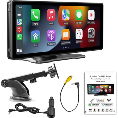 Lecteur MP5 portable Bluetooth 9,3 pouces pour voiture, grand écran HD, radio FM sans fil avec CarPlay. (1/5)