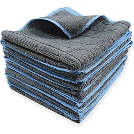 Set mit 3 380 g/m² Carbon-Mikrofasertüchern, Staubreinigungstüchern, Tüchern für die Reinigung von Küchenautos, Haushaltsglasfenstern, saugfähigen, spurlosen Handtüchern, 40 x 04 cm