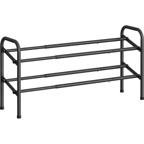 Étagère à chaussures ajustable pour entrée placard 23 x 83 x 42 cm en acier noir (1/2)