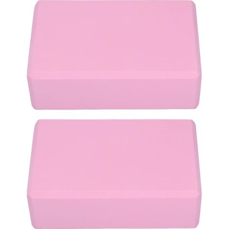 Ensemble de 2 blocs de yoga roses antidérapants, idéaux pour le yoga, le Pilates et la méditation, en EVA. (1/4)