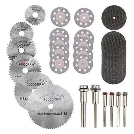Mini Disque Diamant À Trononner & Mini Lame De Scie Circulaire Hss & Mini Disque De Coupe En Résine (3Mm Mandrins) Pour Bois Pierre Métal - Paquet De 42Pcs