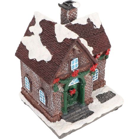 Maison de Village de noël Vintage, aménagement paysager exquis, éclairé par LED pour la décoration de la maison, cadeaux de Type A (1/5)