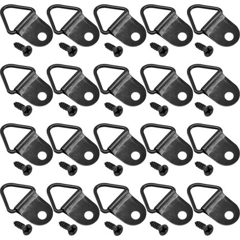 100 ganchos triangulares con un solo orificio, aptos para marcos de fotos y para colgar obras de arte (negros).