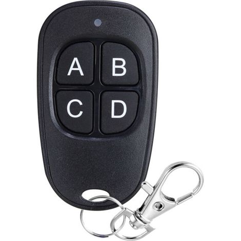 Télécommande sans fil 433 MHz pour portail de garage, barrière ou porte motorisée – Télécommande à 4 boutons en forme d’œuf, noir