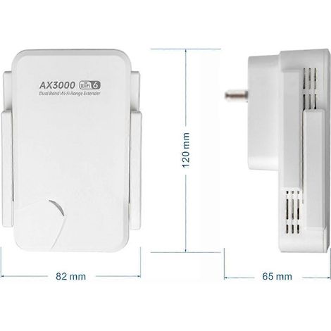 3000 Mbit/s WiFi 6 Repeater Dualband 2,4 GHz & 5 GHz WLAN-Extender (EU)