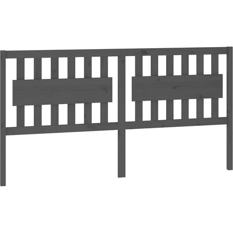 Maison Exclusive - Testiera per Letto Grigia 185,5x4x100 cm Legno Massello di Pino (1/5)