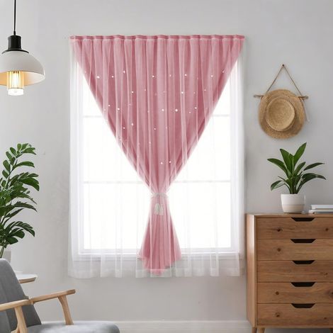 Rideau Autocollant Rose 100x200 cm Occultant Temporaire, Crochet et Boucle, Idéal pour Cuisine, Bureau ou Campingcar (1/5)