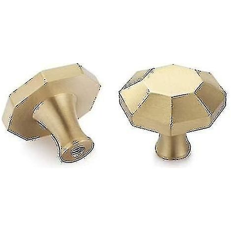Ensemble de boutons de meuble en laiton brossé, boutons de tiroir de commode dorés, 31 x 25 mm (type octogonal B) (1/5)