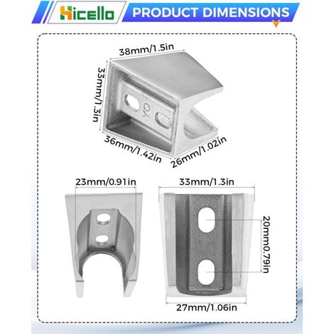 Support mural pour pommeau de douche en acier inoxydable massif avec vis Chromé Deux emplacements pour cartes Double support de douche (1/5)
