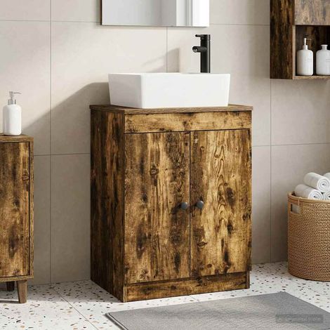 Vanidad de baño con lavabo Roble Ahumado 54 x 35 x 83 cm