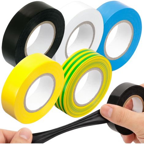 Lot de 5 rubans isolants de 10 m et 19 mm de diamètre, cinq couleurs Vorstahl (1/3)