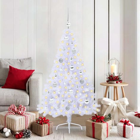 vidaXL Artificial Christmas Tree with Stand White 150 cm PVC and Steel (1/5)