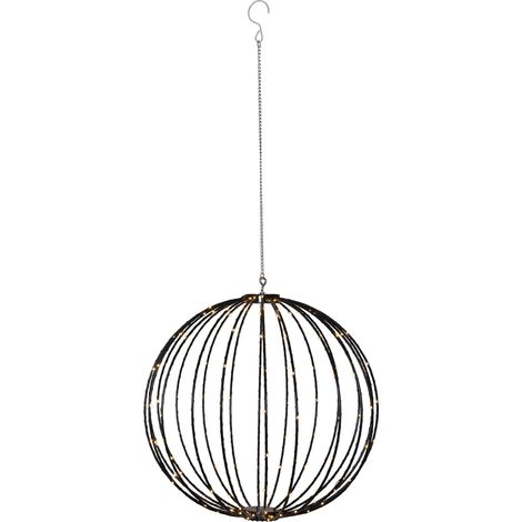 Star Trading Boule décorative LED Mounty avec batterie, 50 cm, noir