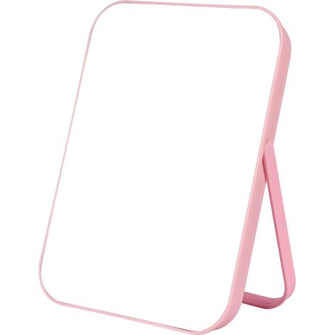 Miroir Super HD, 24 17.5CM Rose Miroir de Maquillage Table Support Pliable Conçu Portable Table Facile à Transporter Miroirs de Voyage Ultra Fin et Durable Pliable (1/5)