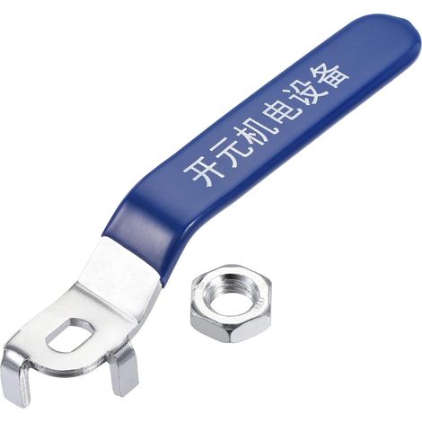 Levier Poignée Fer Chrome Plaqué Rechange Quart Tour avec Plastique Poignée Bleu pour DN50 Vanne à bille (1/5)