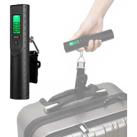 Reisegepäckwaage, tragbare digitale Waage zum Aufhängen von Koffern, USB-aufladbar, mit 3000 mAh Powerbank, Mini-LED-Taschenlampenfunktion, LCD-Hintergrundbeleuchtung. (1/4)