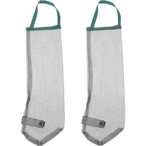 Lot de 2 sacs de rangement suspendus créatifs pour légumes (oignons, pommes de terre), sacs en maille ajourée et respirante, sacs de rangement pour ail et gingembre.-42.50X11.00X11.00CM-Green (1/4)