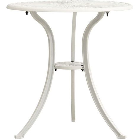 Table de jardin blanche, 62 x 62 x 65 cm, en aluminium moulé (1/5)