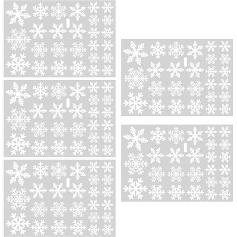 Autocollants flocons de neige blancs en PVC, 27 pièces/feuille, autocollants électrostatiques amovibles pour fêtes de Noël et d'hiver (1/5)