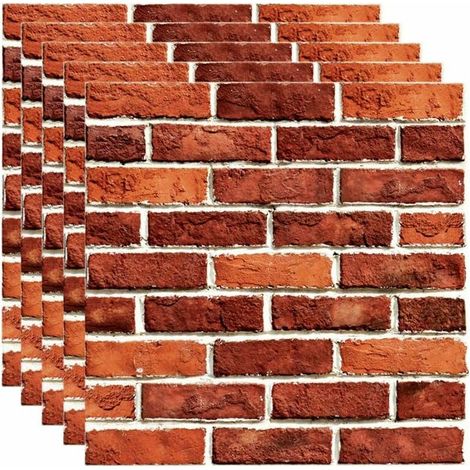 Tile Stickers, 3D Tile Stickers Self Adhesive Wall Tile Stickers Home Decor for Living Room Kitchen Bathroom Stick 5 Pieces (30 x 30cm / 11.8 x 11.8inch) (1/5)
